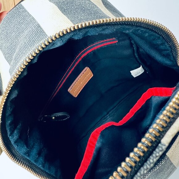 Tommy‎ Hilfiger Striped Canvas Backpack Navy White Trim Y2K Retro Streetwear - Picture 9 of 9